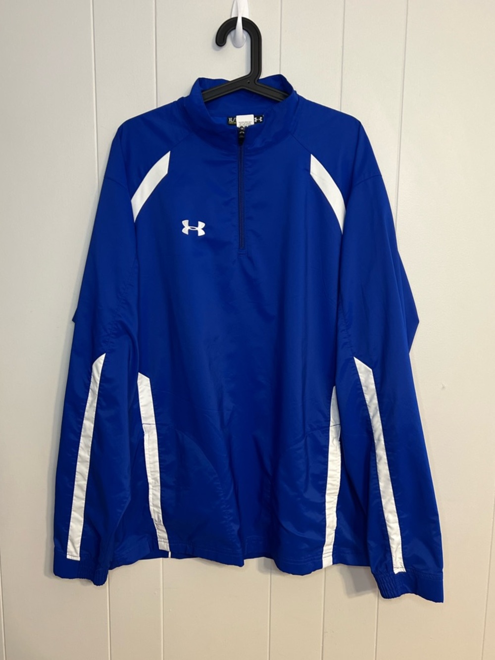 Under Armour‎ Blue and White Loose Fit 1/4 Zip Lightweight Pullover Size XL